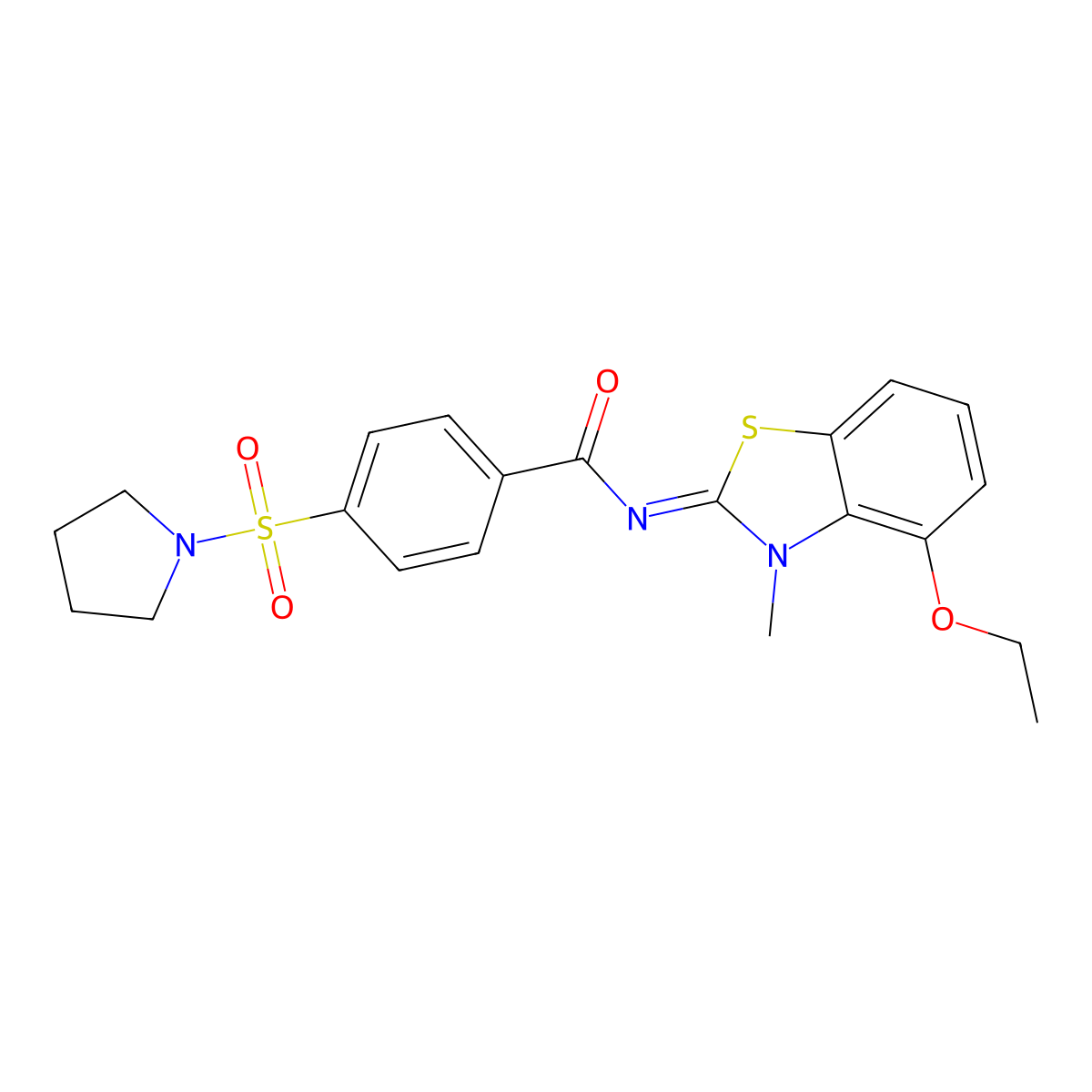 (Z)-N-(4-ethoxy-3-methylbenzo[d]thiazol-2(3H)-ylidene)-4-(pyrrolidin-1-ylsulfonyl)benzamide molecular structure, CAS 533868-88-1
