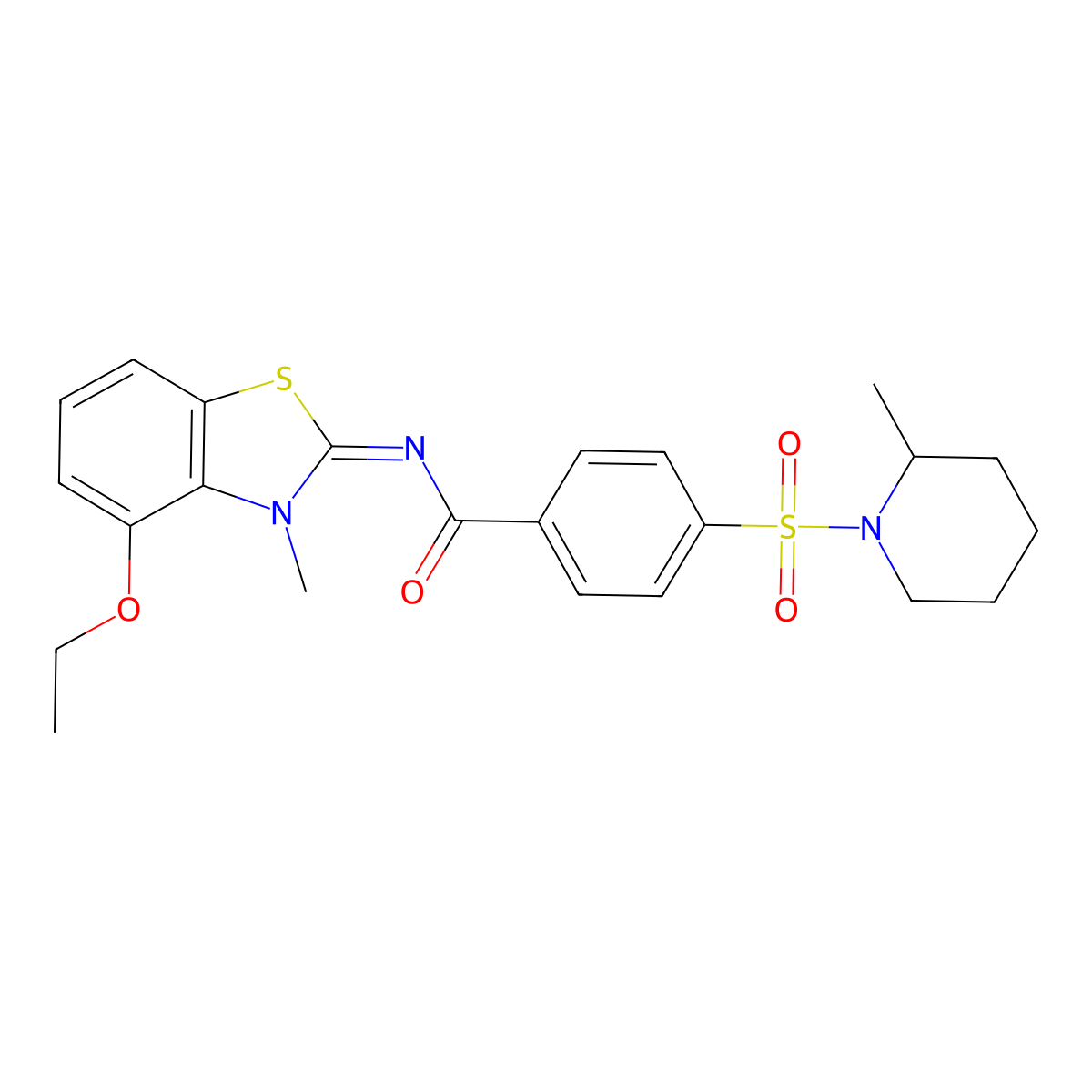 (Z)-N-(4-ethoxy-3-methylbenzo[d]thiazol-2(3H)-ylidene)-4-((2-methylpiperidin-1-yl)sulfonyl)benzamide molecular structure, CAS 533868-92-7