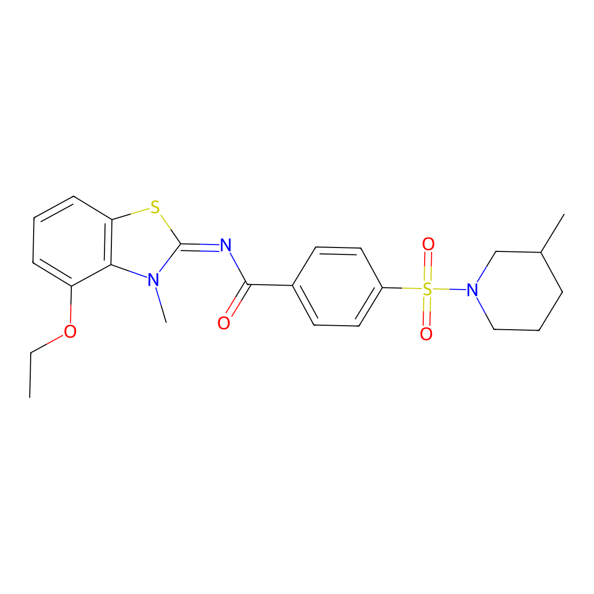 (Z)-N-(4-ethoxy-3-methylbenzo[d]thiazol-2(3H)-ylidene)-4-((3-methylpiperidin-1-yl)sulfonyl)benzamide molecular structure, CAS 533868-93-8