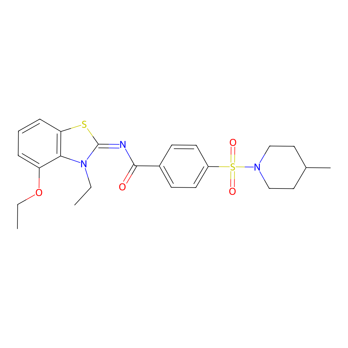 (Z)-N-(4-ethoxy-3-ethylbenzo[d]thiazol-2(3H)-ylidene)-4-((4-methylpiperidin-1-yl)sulfonyl)benzamide molecular structure, CAS 533868-96-1