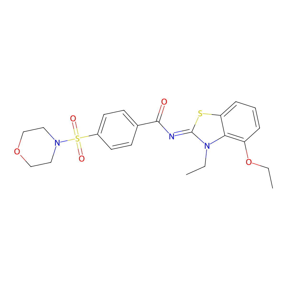 (Z)-N-(4-ethoxy-3-ethylbenzo[d]thiazol-2(3H)-ylidene)-4-(morpholinosulfonyl)benzamide molecular structure, CAS 533869-03-3