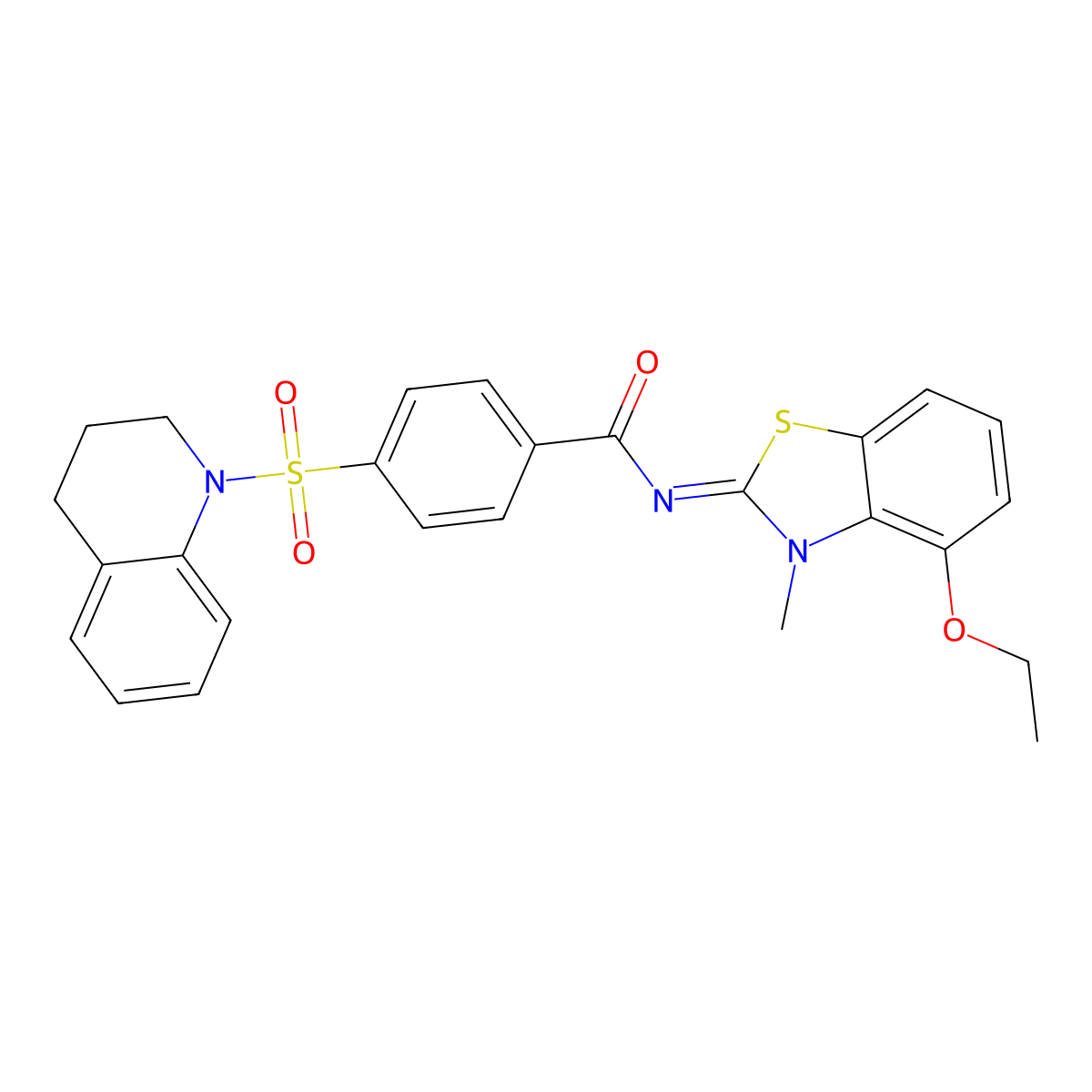 (Z)-4-((3,4-dihydroquinolin-1(2H)-yl)sulfonyl)-N-(4-ethoxy-3-methylbenzo[d]thiazol-2(3H)-ylidene)benzamide molecular structure, CAS 533869-06-6