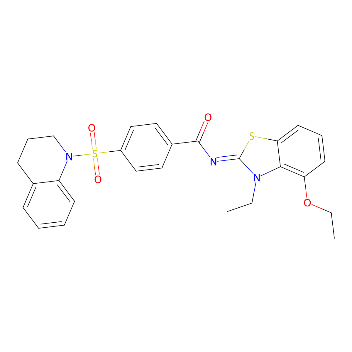 (Z)-4-((3,4-dihydroquinolin-1(2H)-yl)sulfonyl)-N-(4-ethoxy-3-ethylbenzo[d]thiazol-2(3H)-ylidene)benzamide molecular structure, CAS 533869-07-7