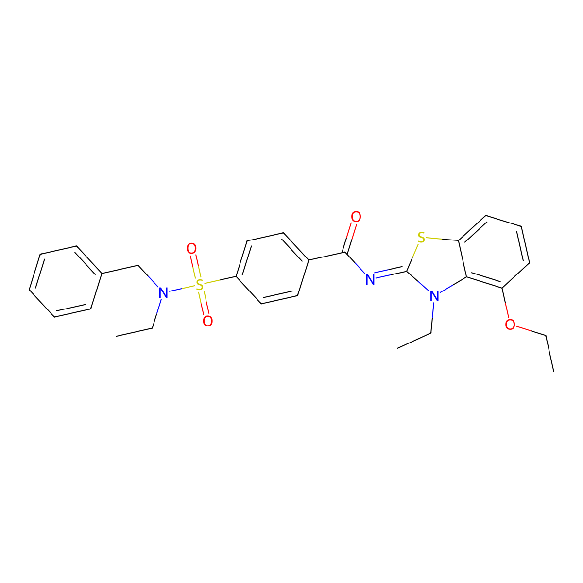 (Z)-4-(N-benzyl-N-ethylsulfamoyl)-N-(4-ethoxy-3-ethylbenzo[d]thiazol-2(3H)-ylidene)benzamide molecular structure, CAS 533869-18-0