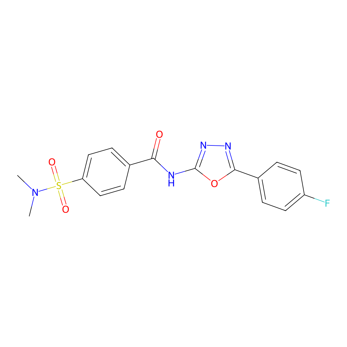 4-(dimethylsulfamoyl)-N-[5-(4-fluorophenyl)-1,3,4-oxadiazol-2-yl]benzamide molecular structure, CAS 533869-40-8