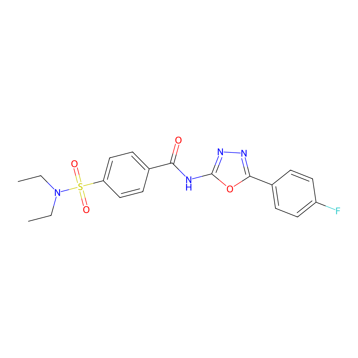 4-(diethylsulfamoyl)-N-[5-(4-fluorophenyl)-1,3,4-oxadiazol-2-yl]benzamide molecular structure, CAS 533869-41-9
