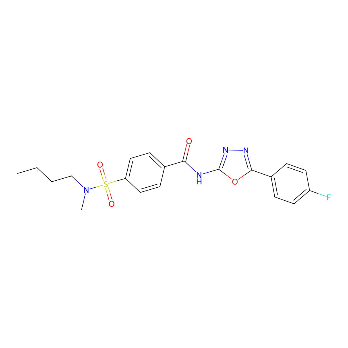 4-[butyl(methyl)sulfamoyl]-N-[5-(4-fluorophenyl)-1,3,4-oxadiazol-2-yl]benzamide molecular structure, CAS 533869-44-2