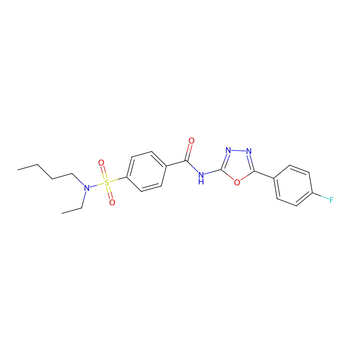 4-[butyl(ethyl)sulfamoyl]-N-[5-(4-fluorophenyl)-1,3,4-oxadiazol-2-yl]benzamide molecular structure, CAS 533869-45-3