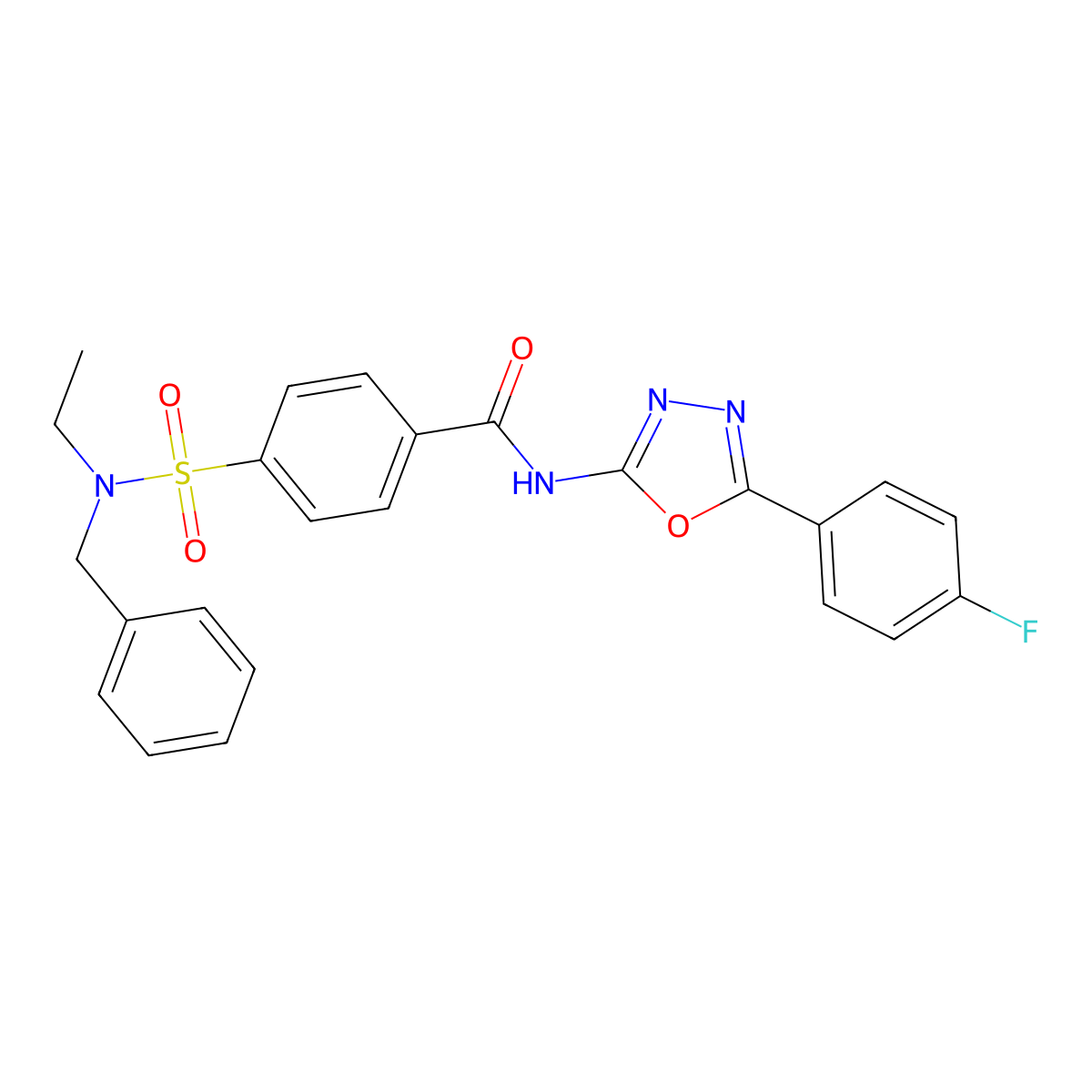 4-[benzyl(ethyl)sulfamoyl]-N-[5-(4-fluorophenyl)-1,3,4-oxadiazol-2-yl]benzamide molecular structure, CAS 533869-65-7