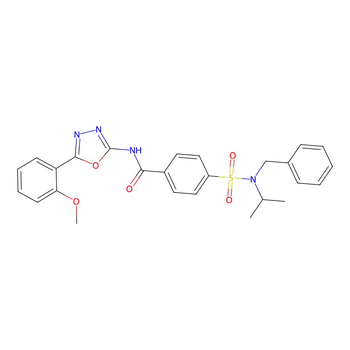 4-[benzyl(propan-2-yl)sulfamoyl]-N-[5-(2-methoxyphenyl)-1,3,4-oxadiazol-2-yl]benzamide molecular structure, CAS 533869-79-3