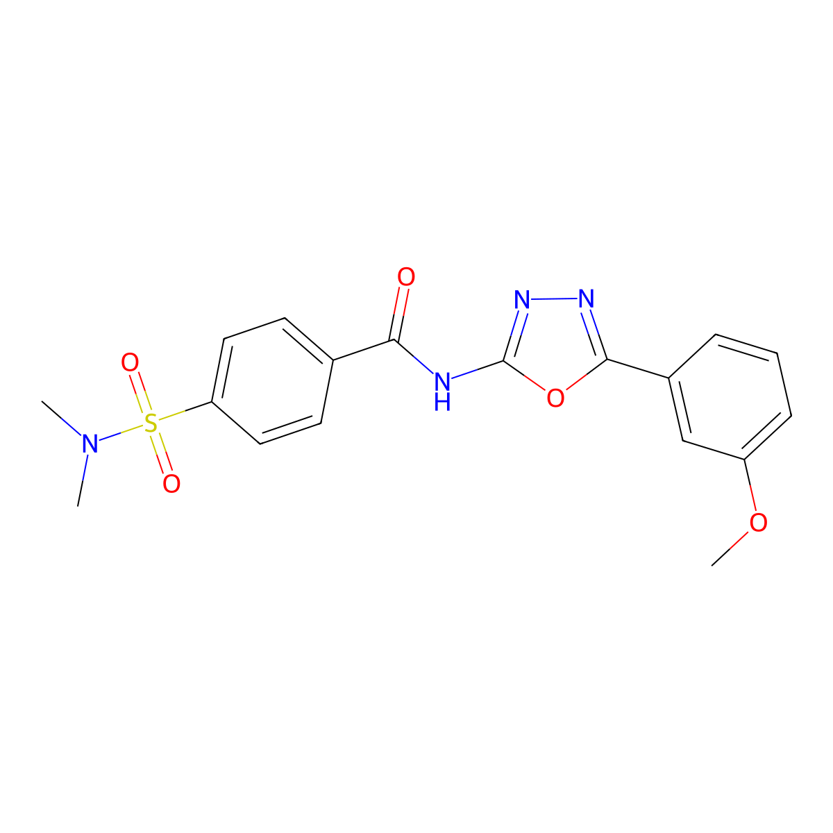 4-(dimethylsulfamoyl)-N-[5-(3-methoxyphenyl)-1,3,4-oxadiazol-2-yl]benzamide molecular structure, CAS 533869-81-7