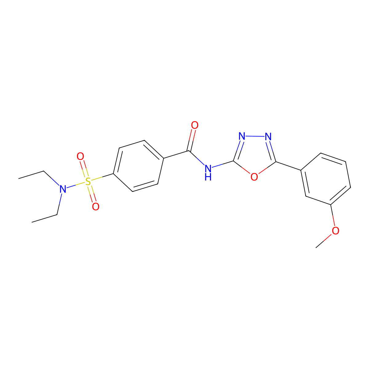 4-(diethylsulfamoyl)-N-[5-(3-methoxyphenyl)-1,3,4-oxadiazol-2-yl]benzamide molecular structure, CAS 533869-82-8