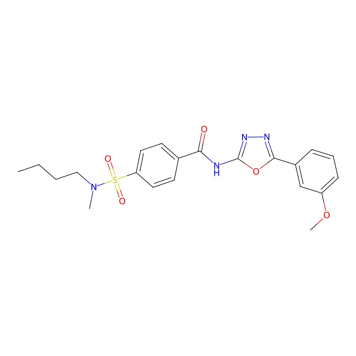 4-[butyl(methyl)sulfamoyl]-N-[5-(3-methoxyphenyl)-1,3,4-oxadiazol-2-yl]benzamide molecular structure, CAS 533869-85-1
