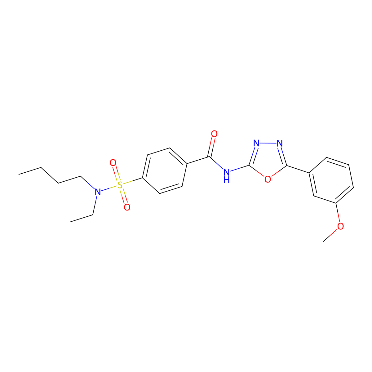4-[butyl(ethyl)sulfamoyl]-N-[5-(3-methoxyphenyl)-1,3,4-oxadiazol-2-yl]benzamide molecular structure, CAS 533869-86-2