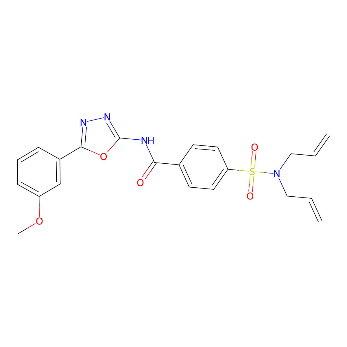4-(N,N-diallylsulfamoyl)-N-(5-(3-methoxyphenyl)-1,3,4-oxadiazol-2-yl)benzamide molecular structure, CAS 533869-89-5