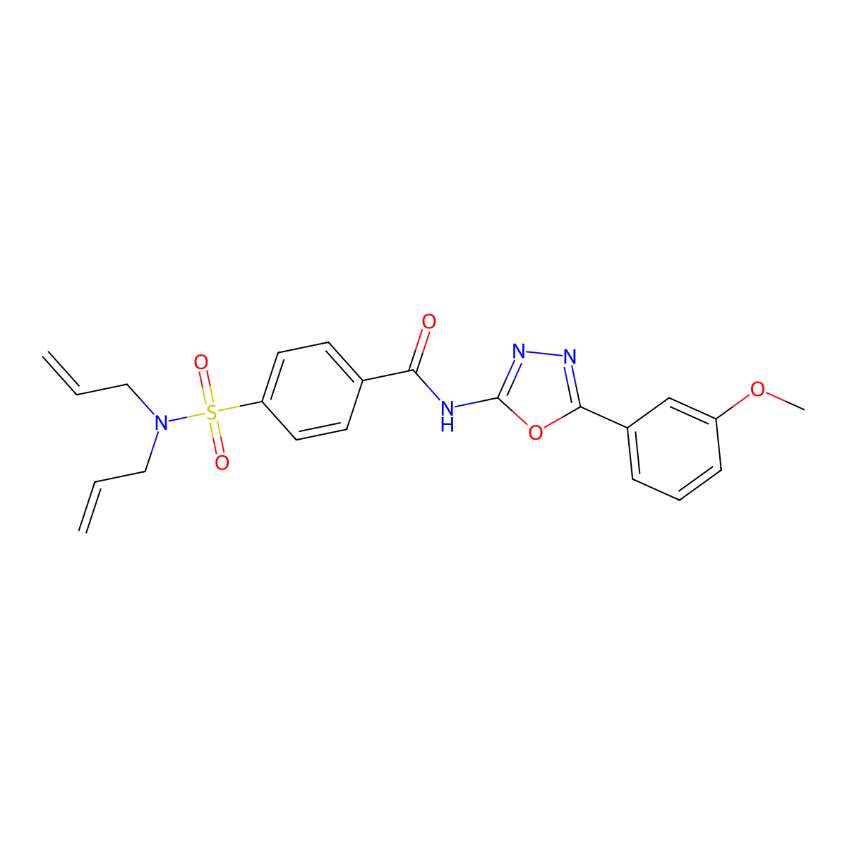 4-(N,N-diallylsulfamoyl)-N-(5-(3-methoxyphenyl)-1,3,4-oxadiazol-2-yl)benzamide molecular structure, CAS 533869-89-5