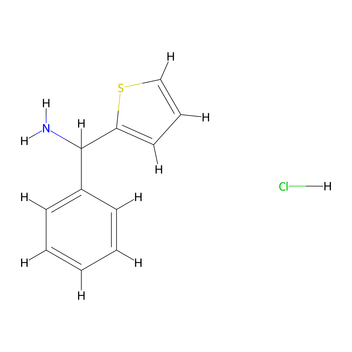 Phenyl(thiophen-2-yl)methanamine hydrochloride molecular structure, CAS 53387-66-9