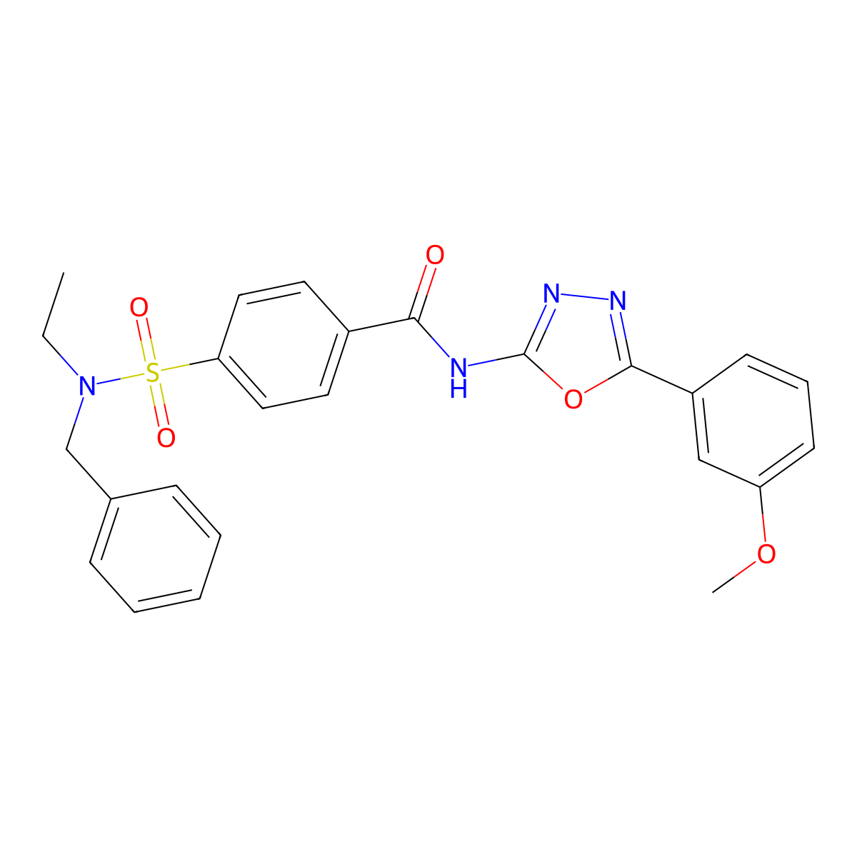 4-[benzyl(ethyl)sulfamoyl]-N-[5-(3-methoxyphenyl)-1,3,4-oxadiazol-2-yl]benzamide molecular structure, CAS 533870-06-3