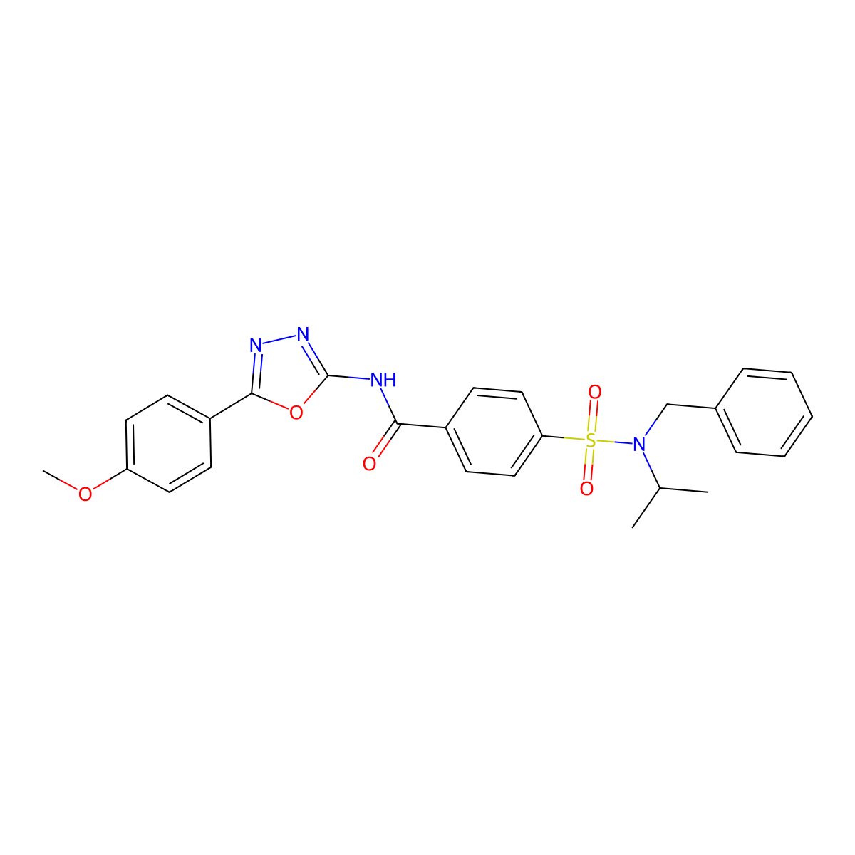 4-[benzyl(propan-2-yl)sulfamoyl]-N-[5-(4-methoxyphenyl)-1,3,4-oxadiazol-2-yl]benzamide molecular structure, CAS 533870-14-3
