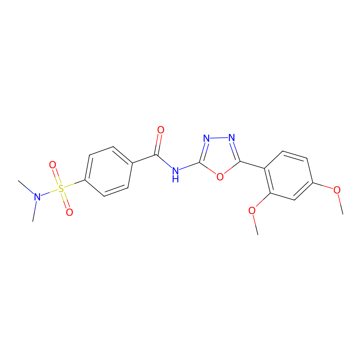 N-[5-(2,4-dimethoxyphenyl)-1,3,4-oxadiazol-2-yl]-4-(dimethylsulfamoyl)benzamide molecular structure, CAS 533870-15-4