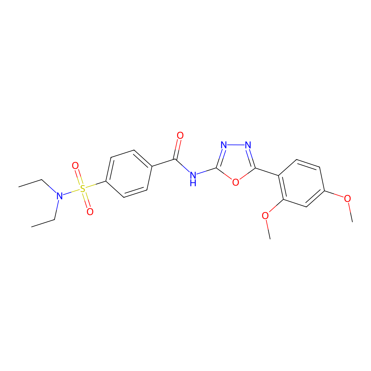 4-(diethylsulfamoyl)-N-[5-(2,4-dimethoxyphenyl)-1,3,4-oxadiazol-2-yl]benzamide molecular structure, CAS 533870-16-5