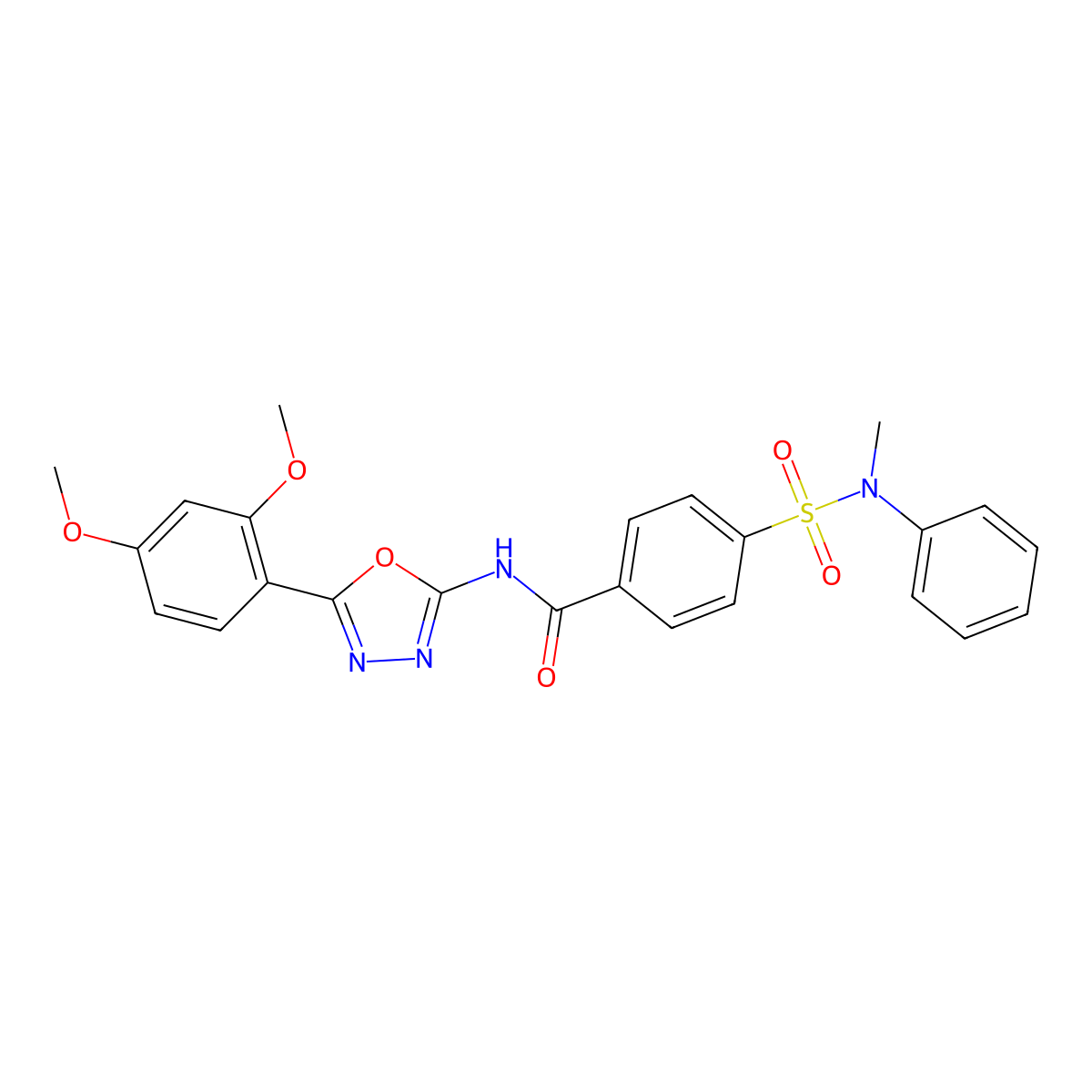 N-[5-(2,4-dimethoxyphenyl)-1,3,4-oxadiazol-2-yl]-4-[methyl(phenyl)sulfamoyl]benzamide molecular structure, CAS 533870-22-3