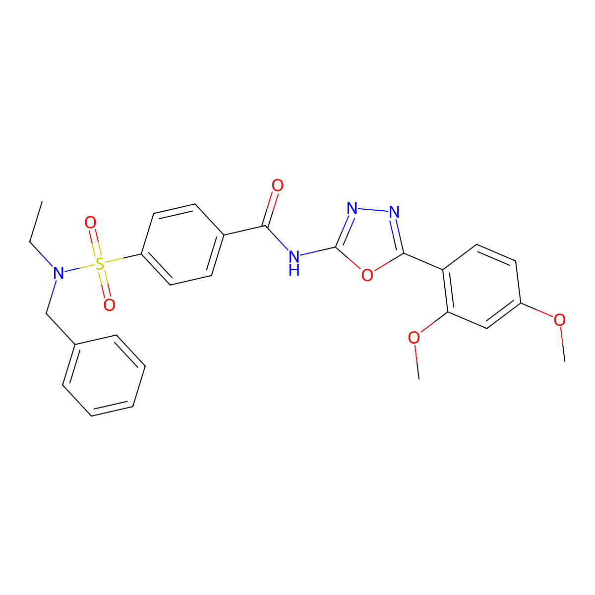 4-[benzyl(ethyl)sulfamoyl]-N-[5-(2,4-dimethoxyphenyl)-1,3,4-oxadiazol-2-yl]benzamide molecular structure, CAS 533870-41-6