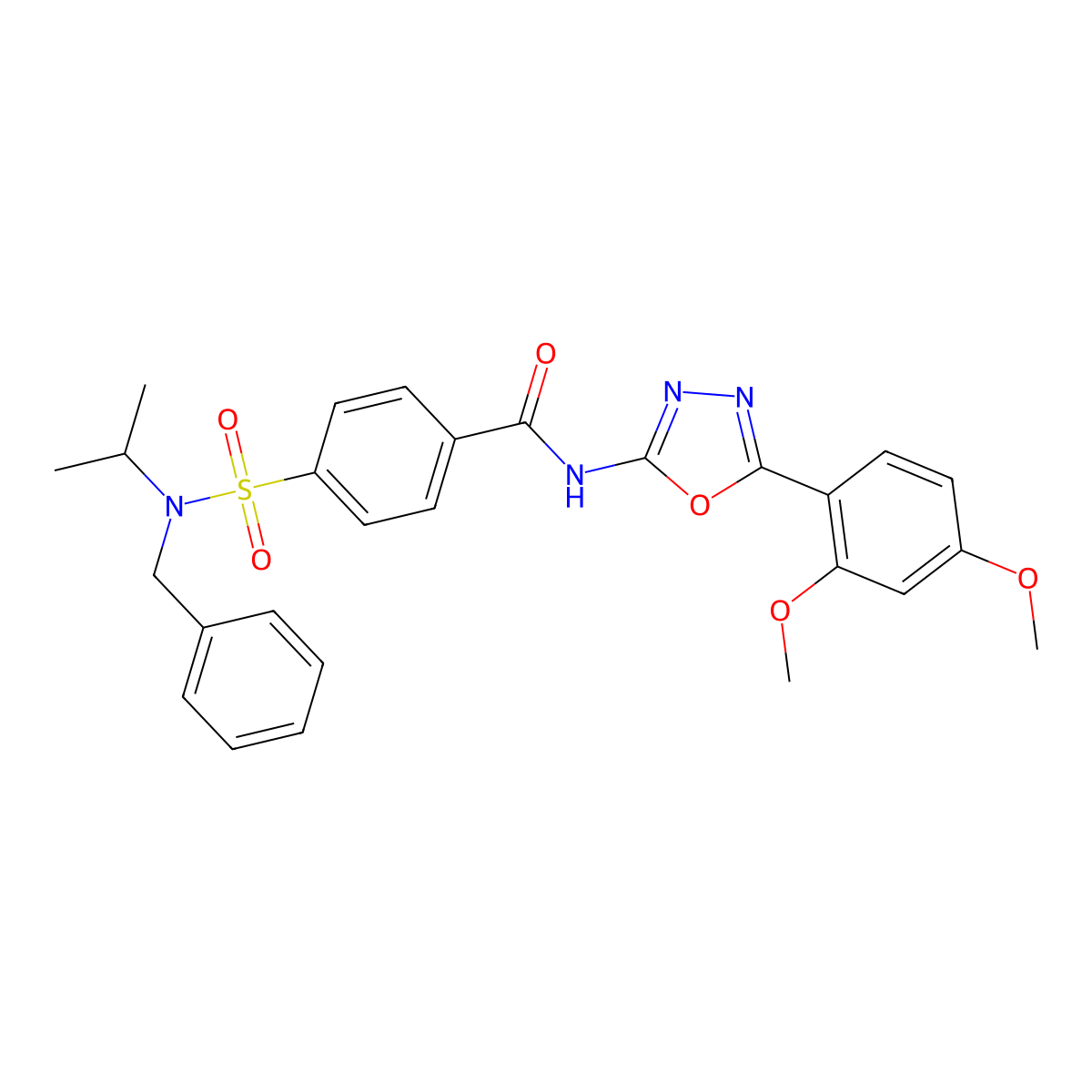 4-[benzyl(propan-2-yl)sulfamoyl]-N-[5-(2,4-dimethoxyphenyl)-1,3,4-oxadiazol-2-yl]benzamide molecular structure, CAS 533870-43-8