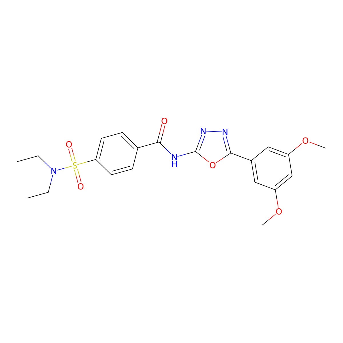 4-(diethylsulfamoyl)-N-[5-(3,5-dimethoxyphenyl)-1,3,4-oxadiazol-2-yl]benzamide molecular structure, CAS 533870-46-1