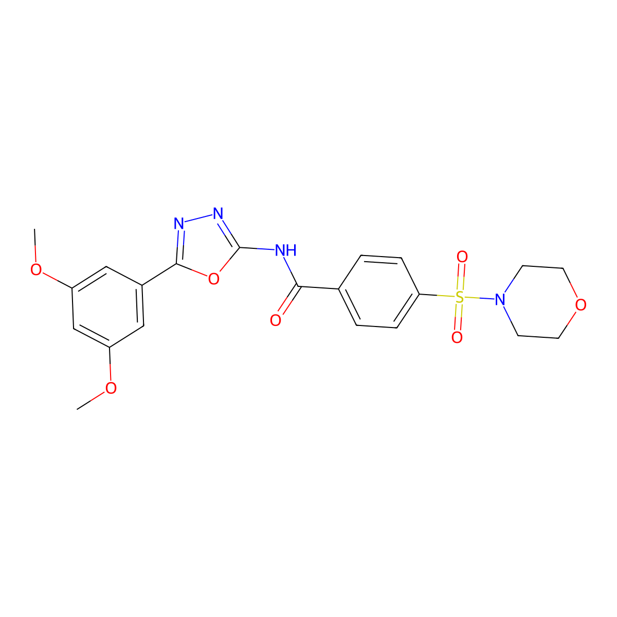 N-(5-(3,5-dimethoxyphenyl)-1,3,4-oxadiazol-2-yl)-4-(morpholinosulfonyl)benzamide molecular structure, CAS 533870-62-1