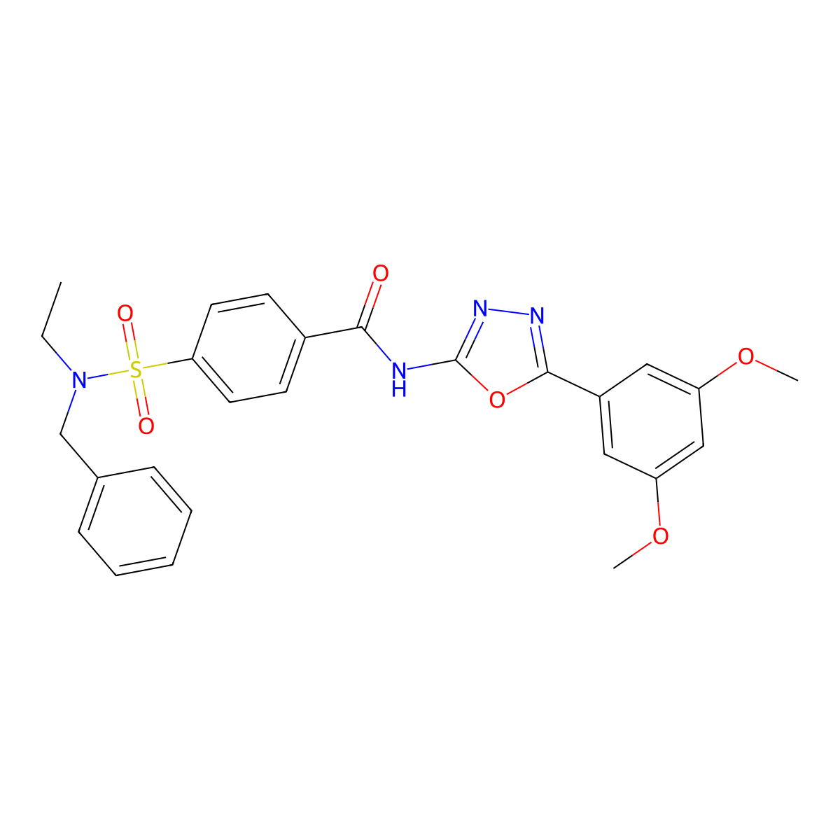 4-[benzyl(ethyl)sulfamoyl]-N-[5-(3,5-dimethoxyphenyl)-1,3,4-oxadiazol-2-yl]benzamide molecular structure, CAS 533870-70-1