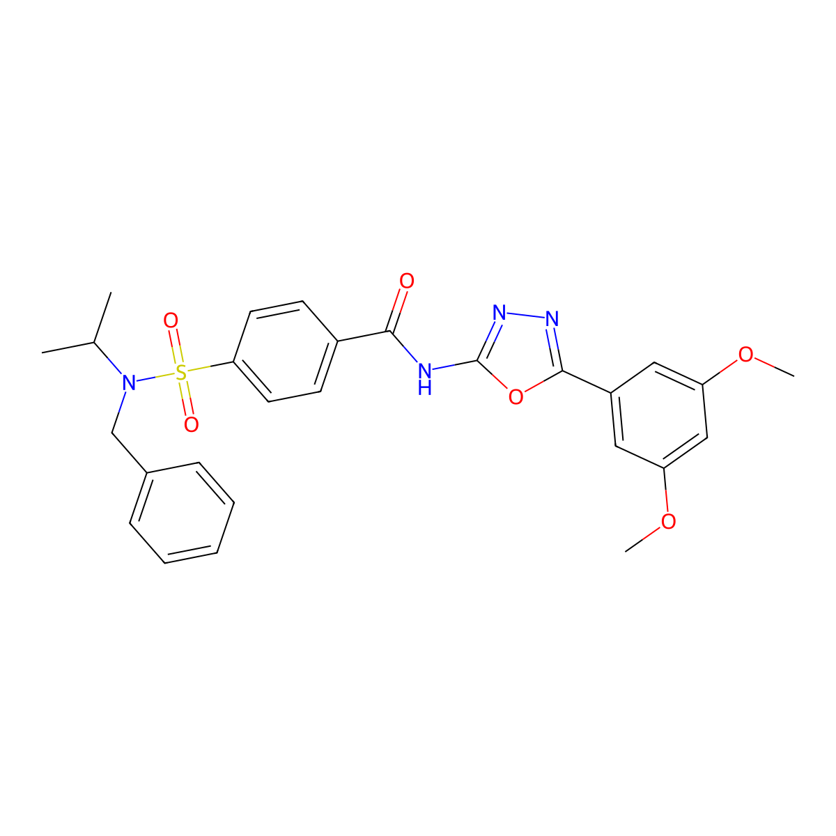 4-[benzyl(propan-2-yl)sulfamoyl]-N-[5-(3,5-dimethoxyphenyl)-1,3,4-oxadiazol-2-yl]benzamide molecular structure, CAS 533870-73-4