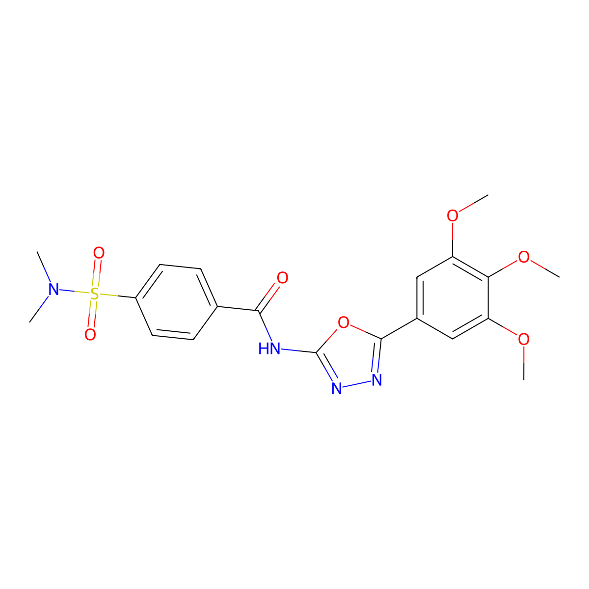 4-(dimethylsulfamoyl)-N-[5-(3,4,5-trimethoxyphenyl)-1,3,4-oxadiazol-2-yl]benzamide molecular structure, CAS 533870-76-7