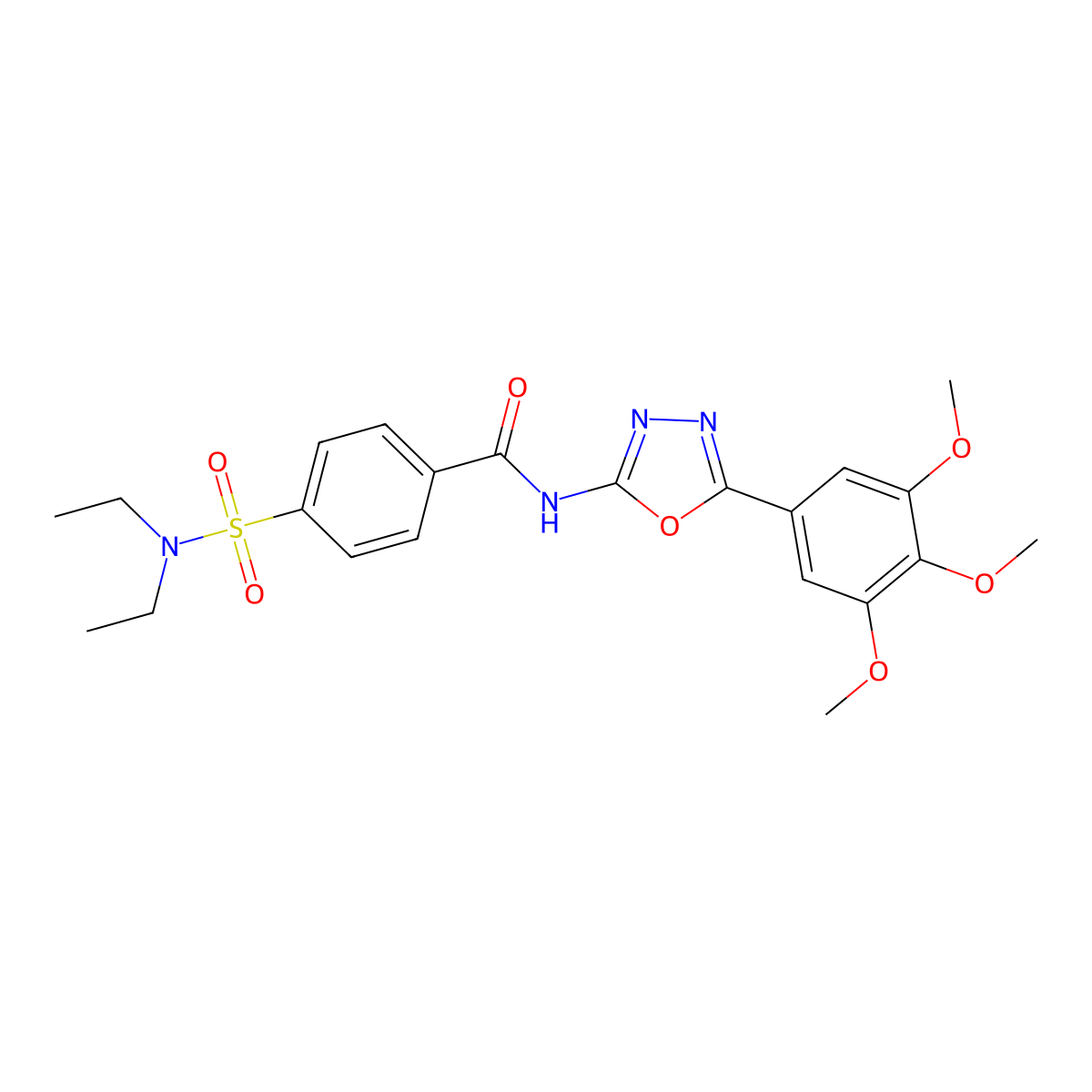 4-(diethylsulfamoyl)-N-[5-(3,4,5-trimethoxyphenyl)-1,3,4-oxadiazol-2-yl]benzamide molecular structure, CAS 533870-77-8