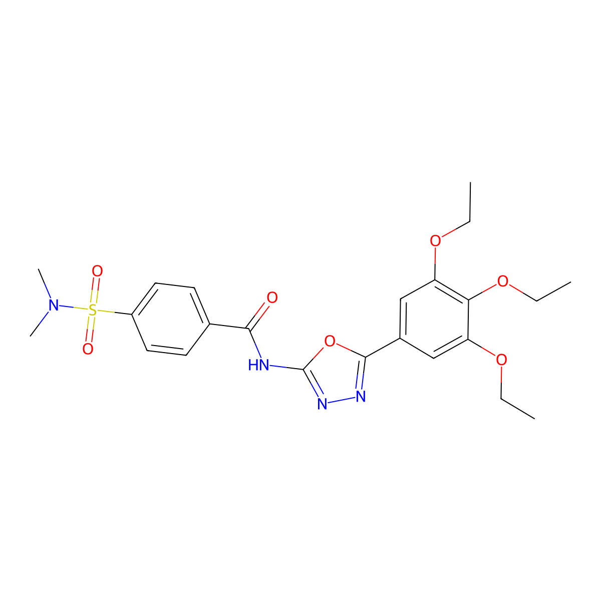 4-(dimethylsulfamoyl)-N-[5-(3,4,5-triethoxyphenyl)-1,3,4-oxadiazol-2-yl]benzamide molecular structure, CAS 533871-56-6