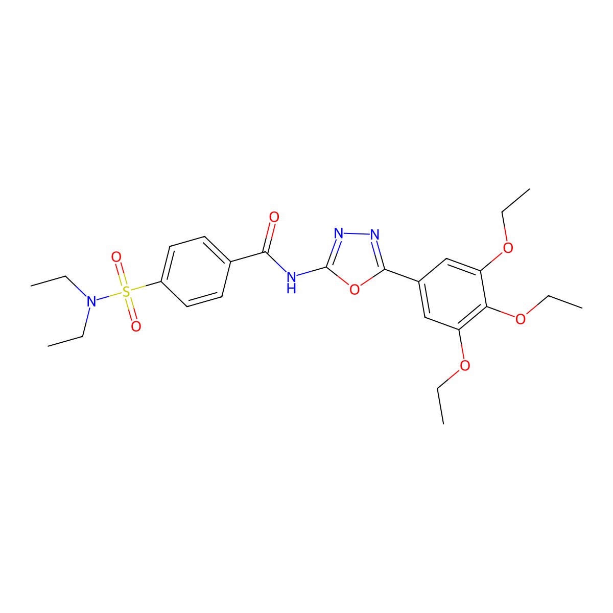 4-(diethylsulfamoyl)-N-[5-(3,4,5-triethoxyphenyl)-1,3,4-oxadiazol-2-yl]benzamide molecular structure, CAS 533871-57-7