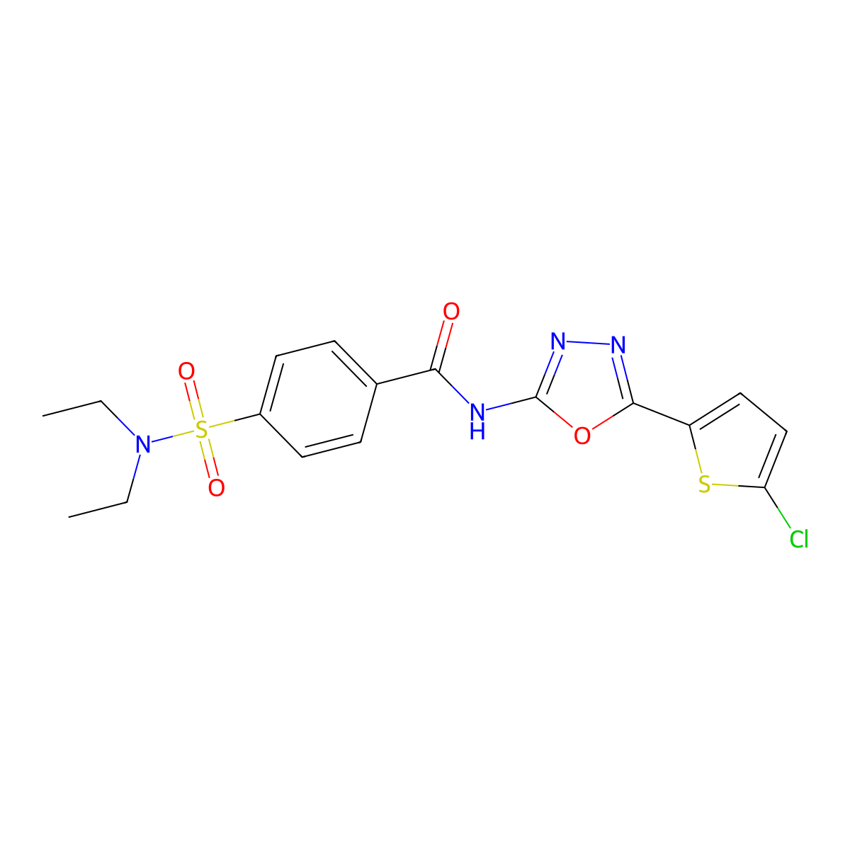 N-[5-(5-chlorothiophen-2-yl)-1,3,4-oxadiazol-2-yl]-4-(diethylsulfamoyl)benzamide molecular structure, CAS 533872-18-3