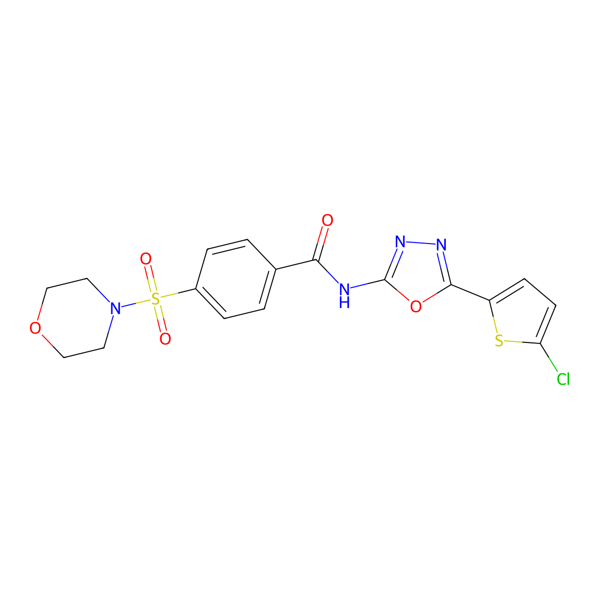 N-(5-(5-chlorothiophen-2-yl)-1,3,4-oxadiazol-2-yl)-4-(morpholinosulfonyl)benzamide molecular structure, CAS 533872-34-3