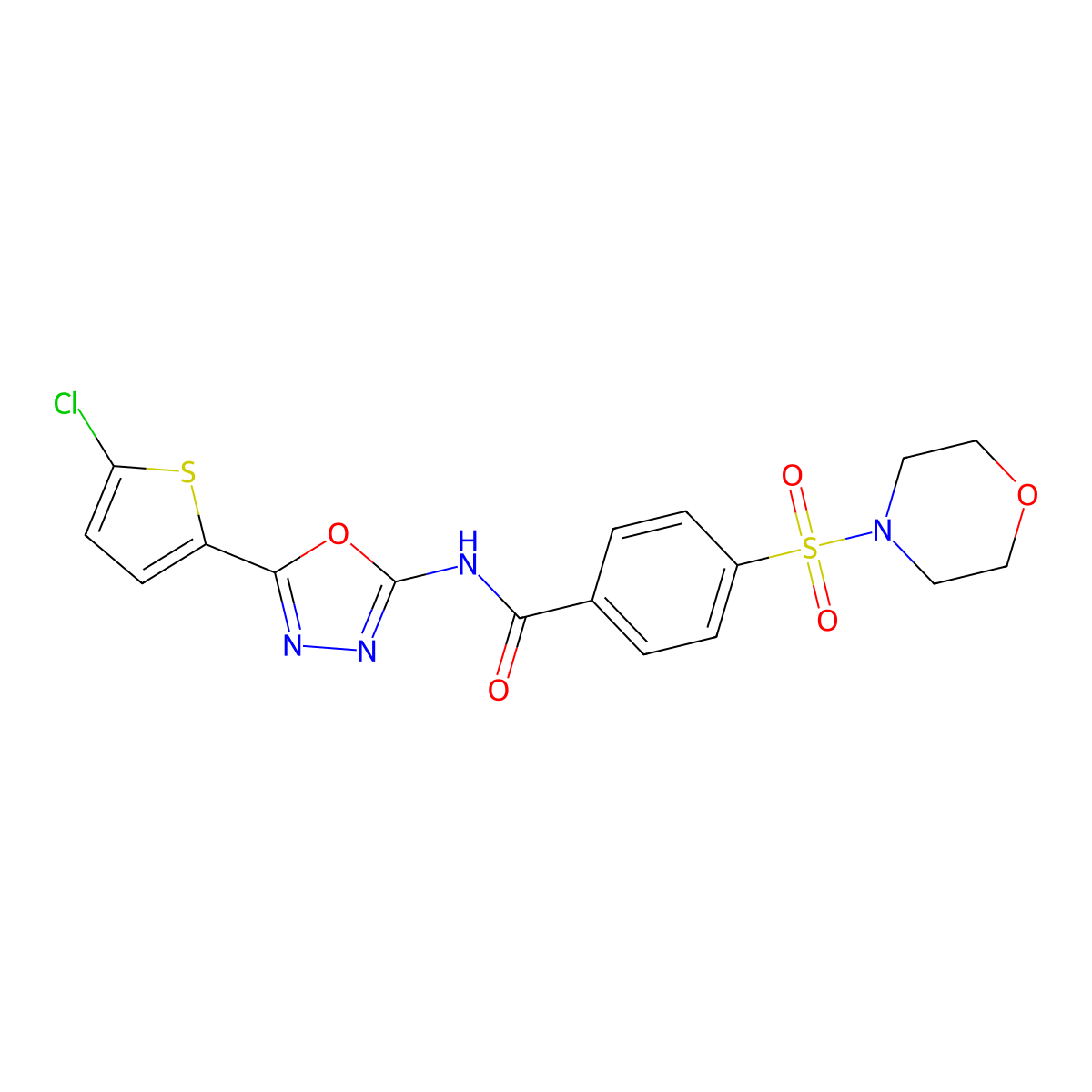 N-(5-(5-chlorothiophen-2-yl)-1,3,4-oxadiazol-2-yl)-4-(morpholinosulfonyl)benzamide molecular structure, CAS 533872-34-3