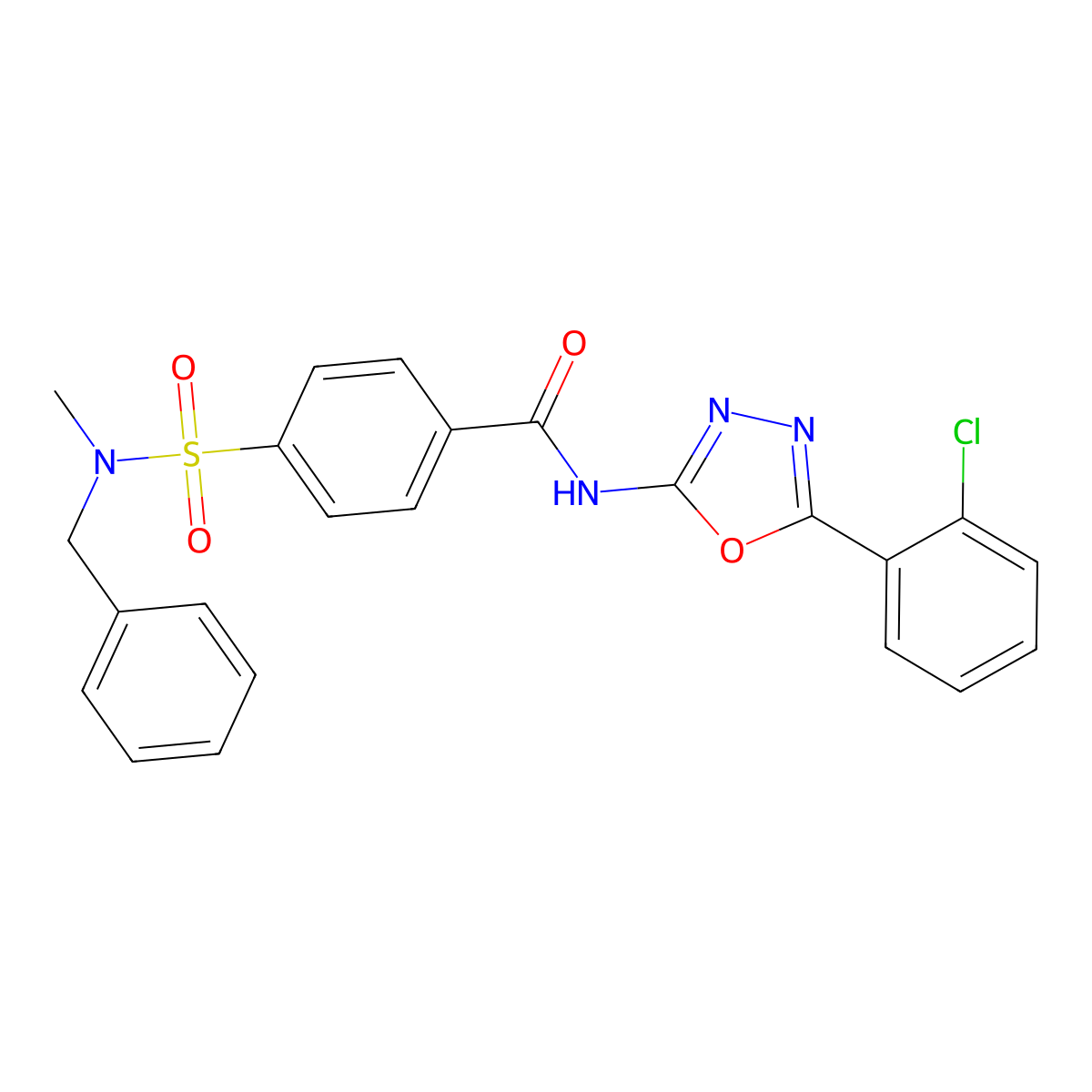 4-[benzyl(methyl)sulfamoyl]-N-[5-(2-chlorophenyl)-1,3,4-oxadiazol-2-yl]benzamide molecular structure, CAS 533872-47-8