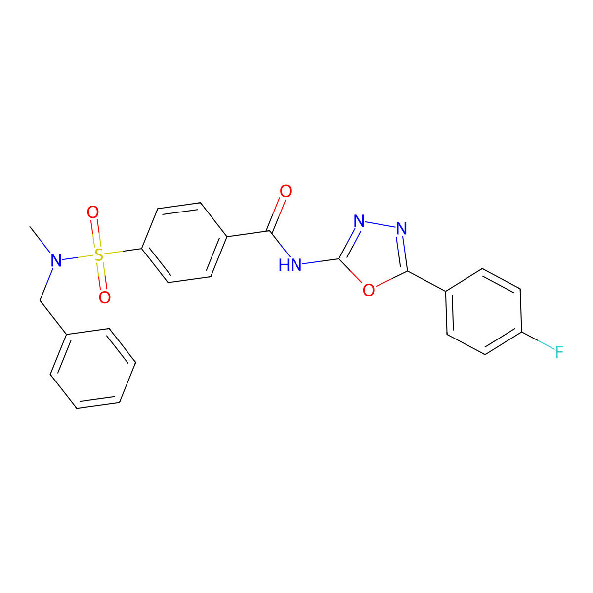 4-[benzyl(methyl)sulfamoyl]-N-[5-(4-fluorophenyl)-1,3,4-oxadiazol-2-yl]benzamide molecular structure, CAS 533872-48-9