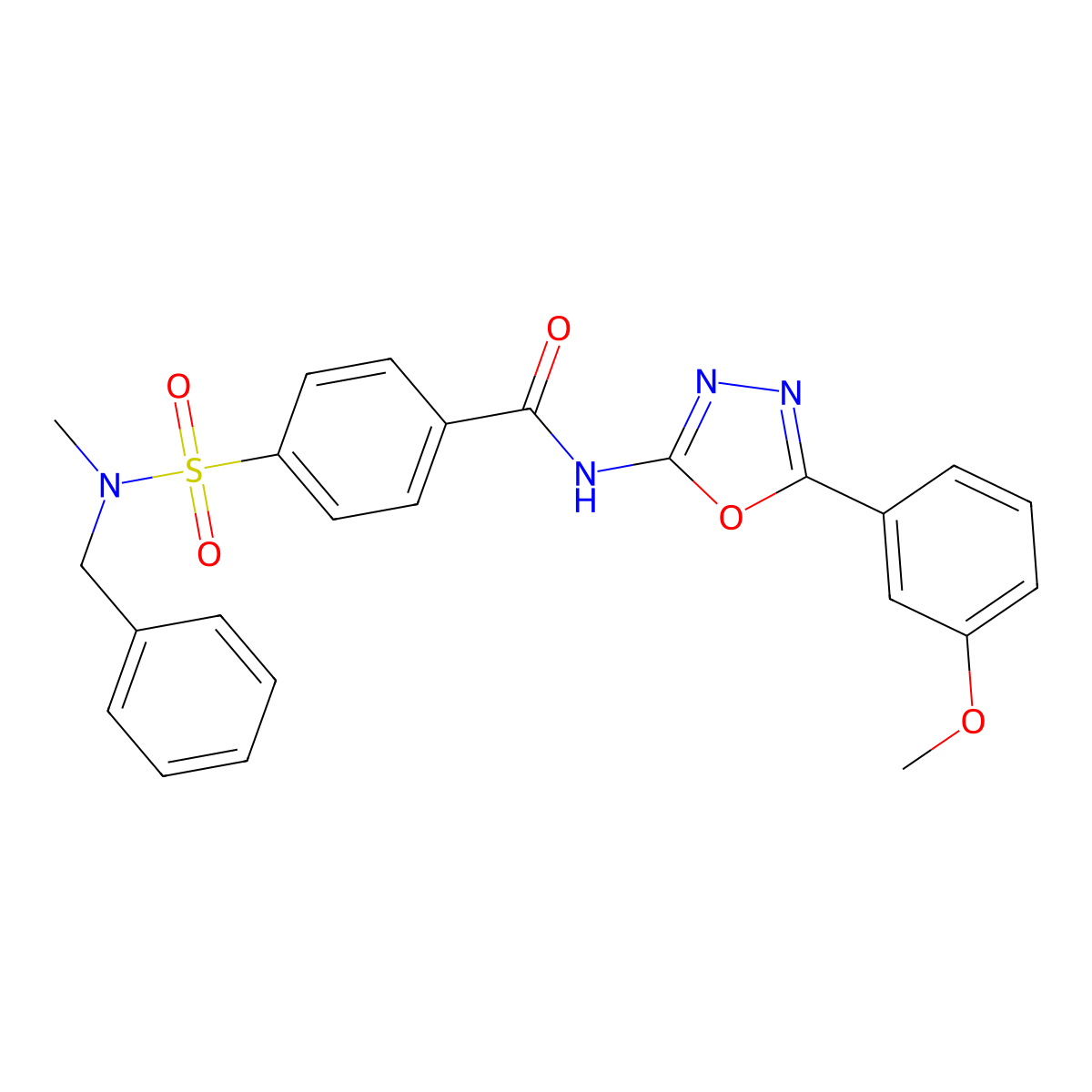 4-[benzyl(methyl)sulfamoyl]-N-[5-(3-methoxyphenyl)-1,3,4-oxadiazol-2-yl]benzamide molecular structure, CAS 533872-49-0