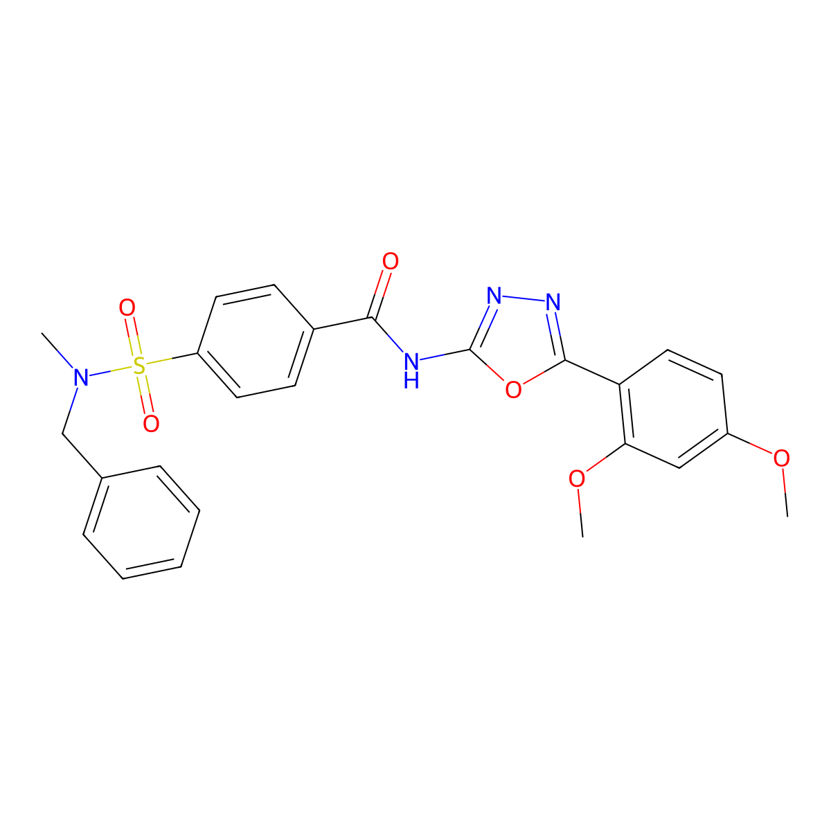 4-[benzyl(methyl)sulfamoyl]-N-[5-(2,4-dimethoxyphenyl)-1,3,4-oxadiazol-2-yl]benzamide molecular structure, CAS 533872-50-3