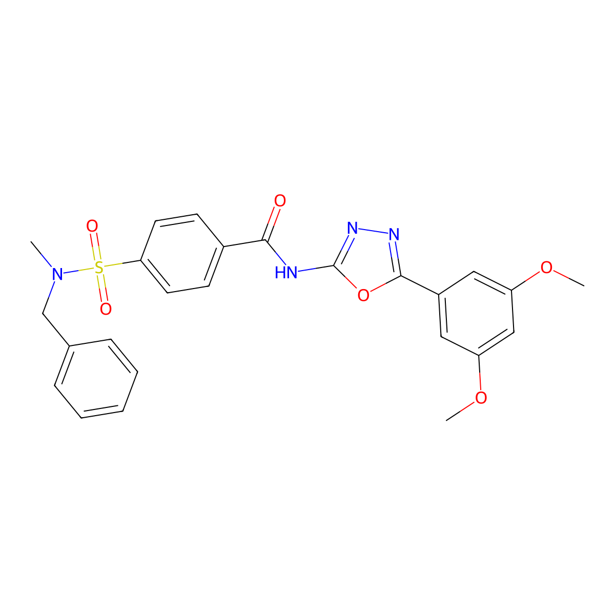 4-[benzyl(methyl)sulfamoyl]-N-[5-(3,5-dimethoxyphenyl)-1,3,4-oxadiazol-2-yl]benzamide molecular structure, CAS 533872-51-4