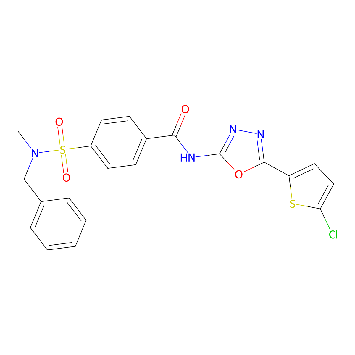 4-[benzyl(methyl)sulfamoyl]-N-[5-(5-chlorothiophen-2-yl)-1,3,4-oxadiazol-2-yl]benzamide molecular structure, CAS 533872-55-8