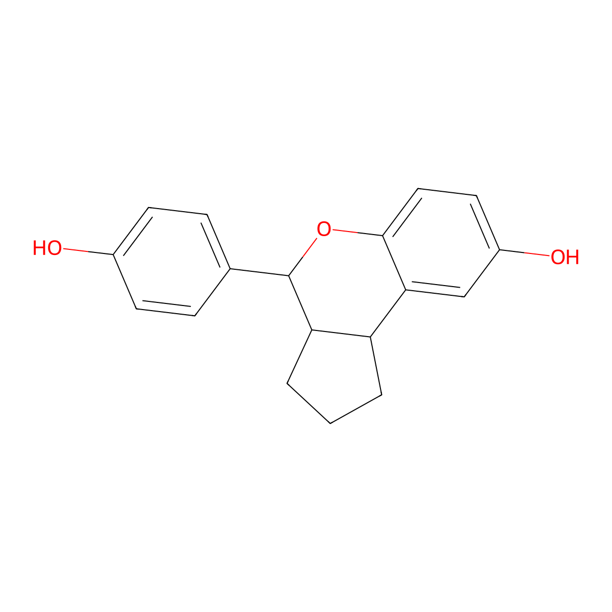 4-(4-Hydroxyphenyl)-1,2,3,3a,4,9b-hexahydrocyclopenta[c]chromen-8-ol molecular structure, CAS 533884-10-5