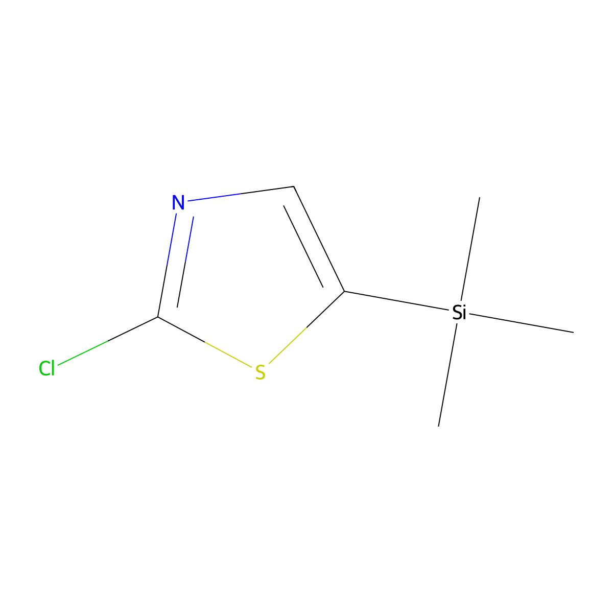 Thiazole, 2-chloro-5-(trimethylsilyl)- molecular structure, CAS 533887-51-3