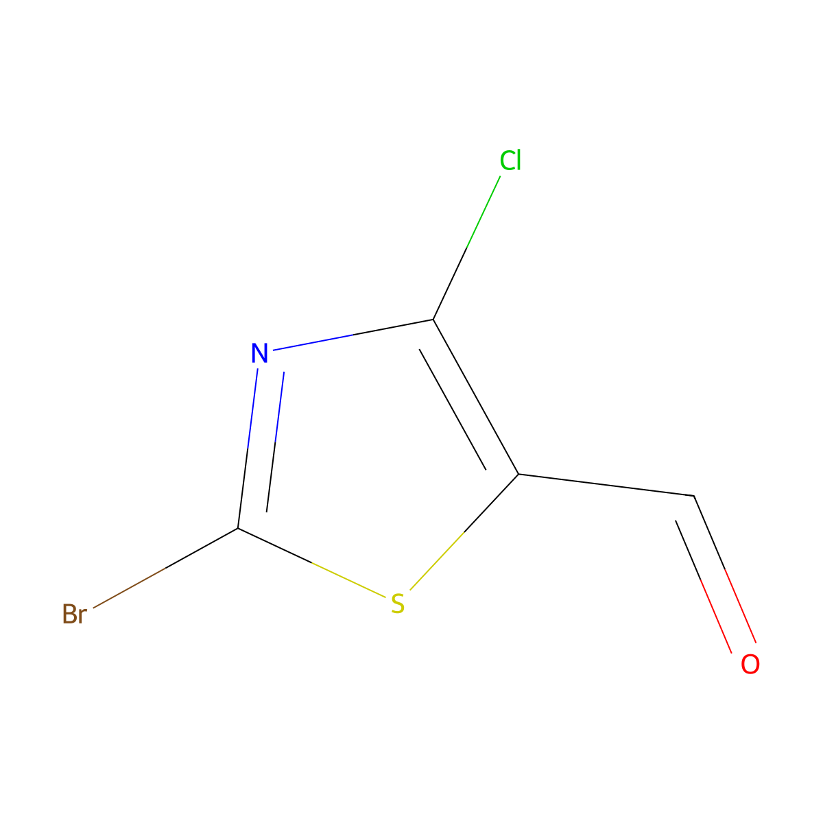 2-Bromo-4-chloro-1,3-thiazole-5-carbaldehyde molecular structure, CAS 533887-89-7