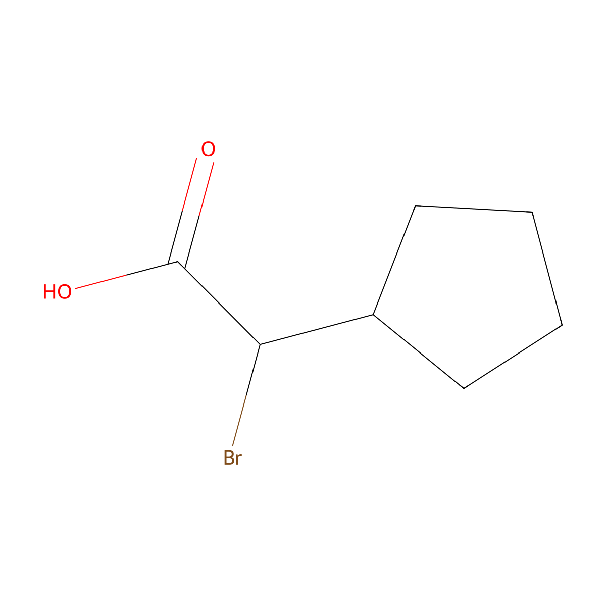 2-Bromo-2-cyclopentylacetic acid molecular structure, CAS 53389-30-3