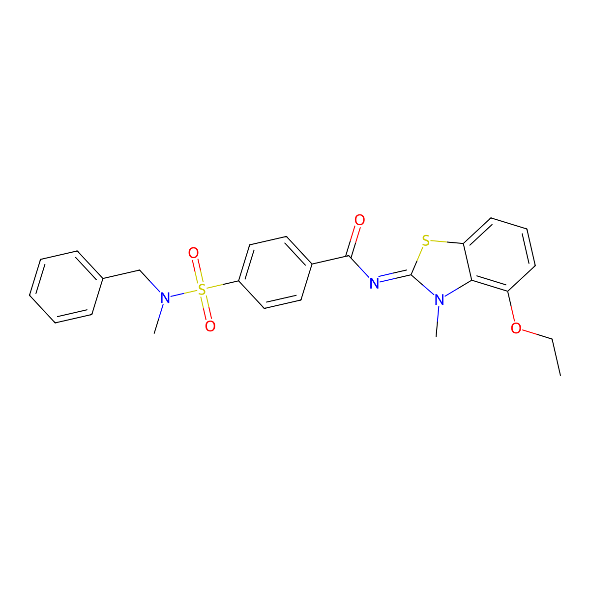 (E)-4-(N-benzyl-N-methylsulfamoyl)-N-(4-ethoxy-3-methylbenzo[d]thiazol-2(3H)-ylidene)benzamide molecular structure, CAS 533890-07-2